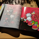 The regular pages are printed on thick glossy stock, but a highlight are these carbon pages which have a real “sketchy” look and feel to them.